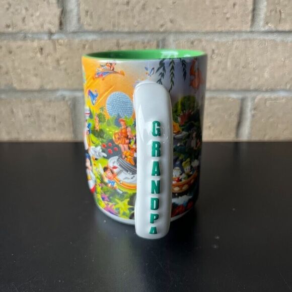 Walt Disney World Grandpa Coffee Mug Cup 3D Mickey Four Parks One World - Picture 2 of 8